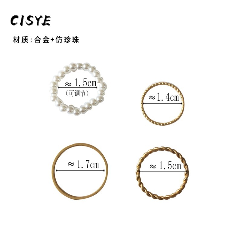 Set 4/ 5 nhẫn đeo ngón tay thiết kế sang trọng thời trang