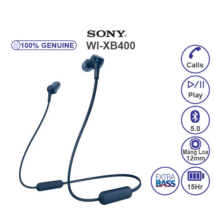 NEW Full box - Sony WI-XB400 Tai nghe In-ear - không dây - EXTRA BASS