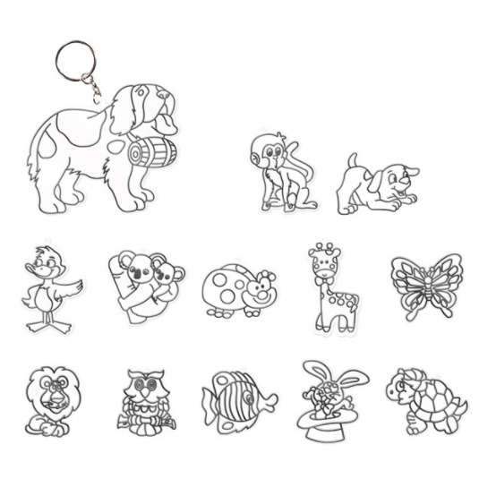 Bộ màu vẽ và khuôn trang trí trên giấy kính Hàn Quốc dễ thương tiện dụng