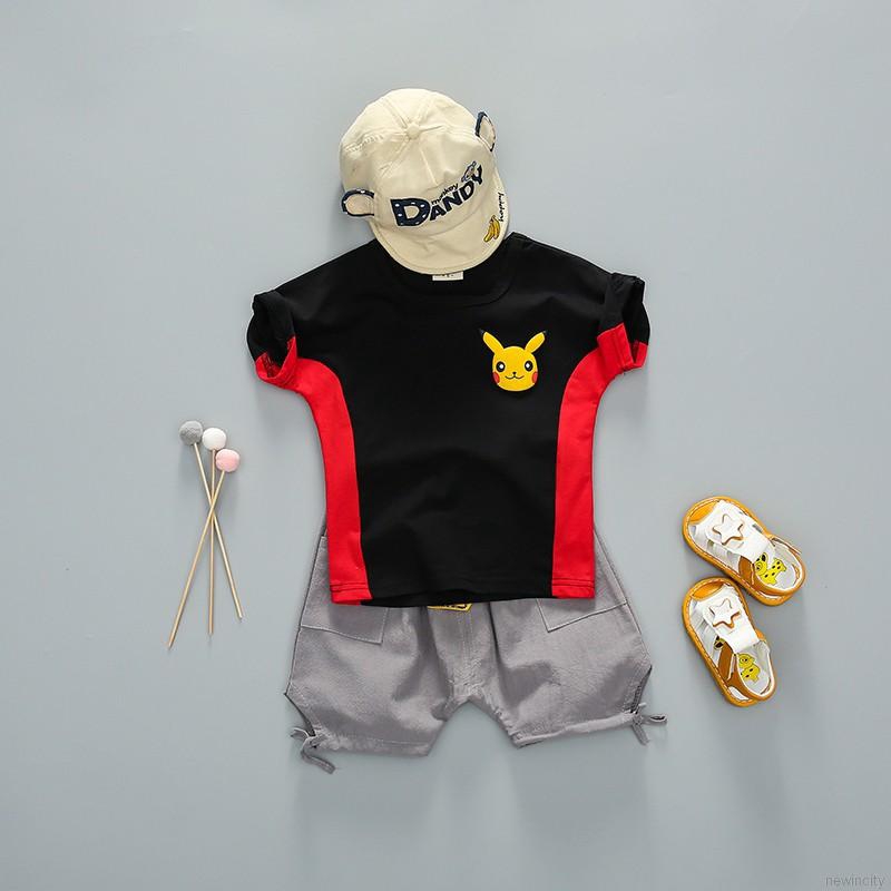 ✿ Korean Summer Children Boys Girls Casual Short sleeve Tops + Shorts Set