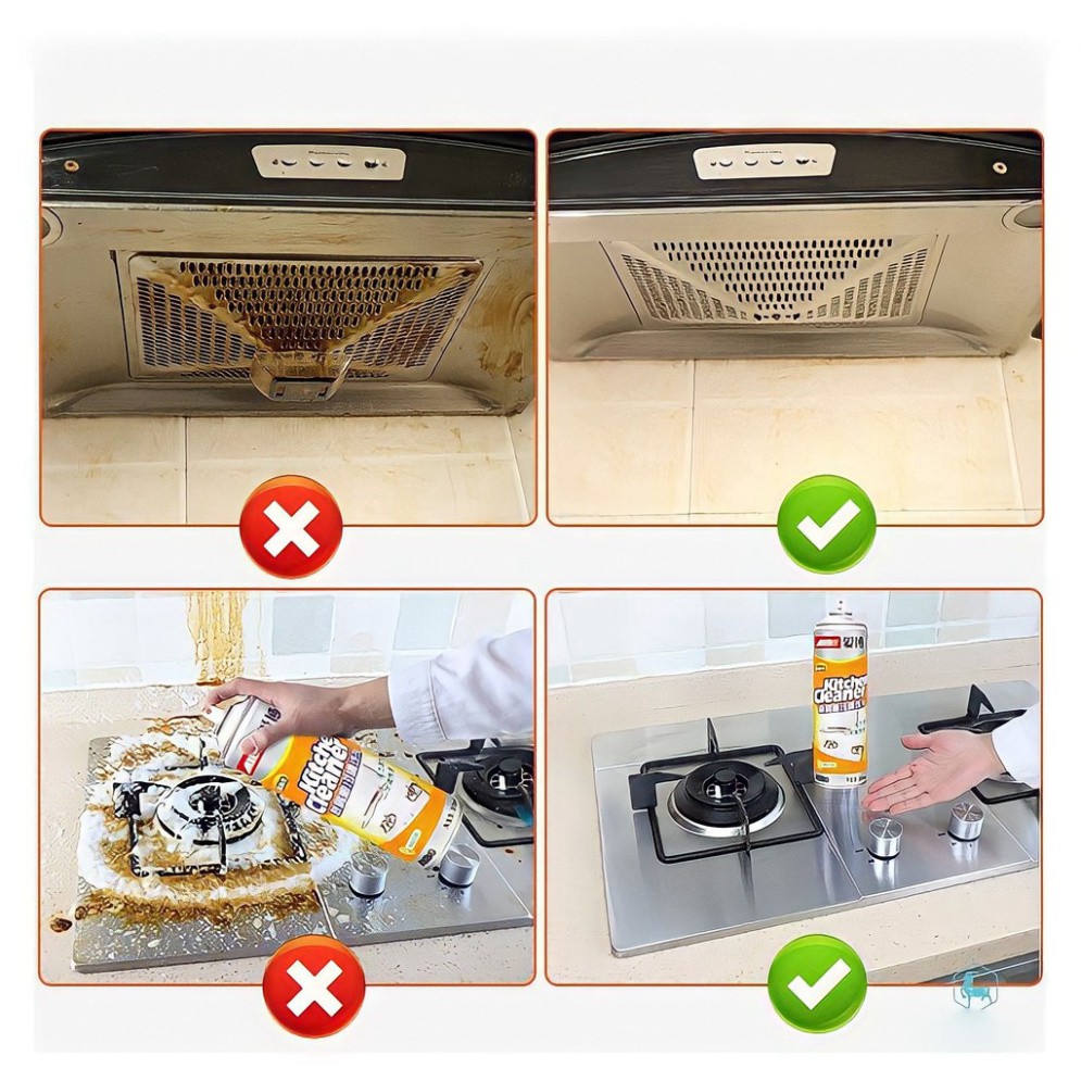 Bình Xịt Vệ Sinh Bếp, Xịt Bọt Tuyết Đa Năng Kitchen Cleaner 500ml Cực Mạnh Làm Sạch Sẽ Vết Bẩn - FreeShip