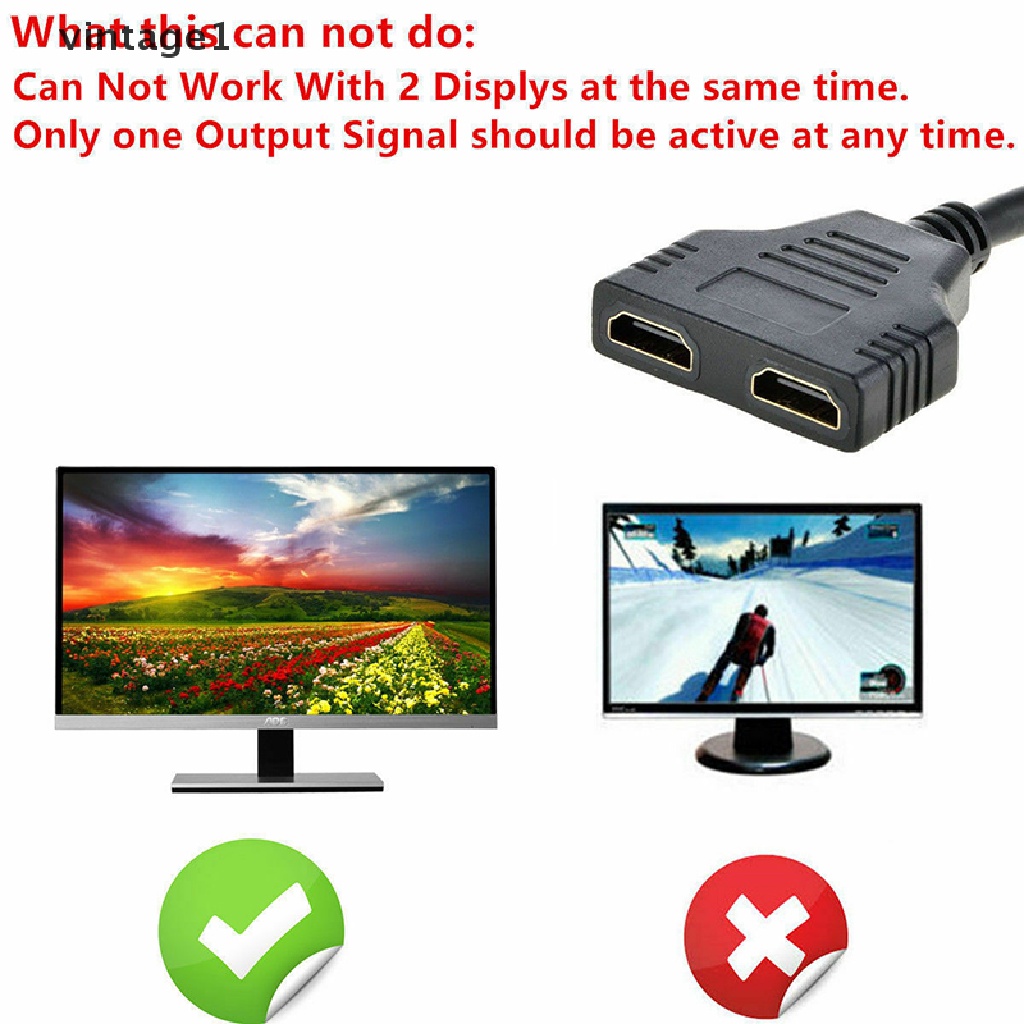 Cáp Chia 1 Cổng HDMI Thành 1 Cổng HDMI 2 Đầu Ra 1080P Tiện Dụng