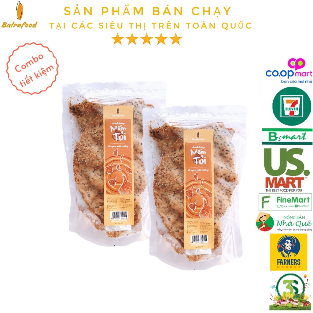 [COMBO 2 GÓI] - Bánh Tráng Nướng Mắm Tỏi Batrafood, đồ ăn vặt, bánh tráng, đồ ăn nhanh, đặc sản Đà Lạt - 120 g