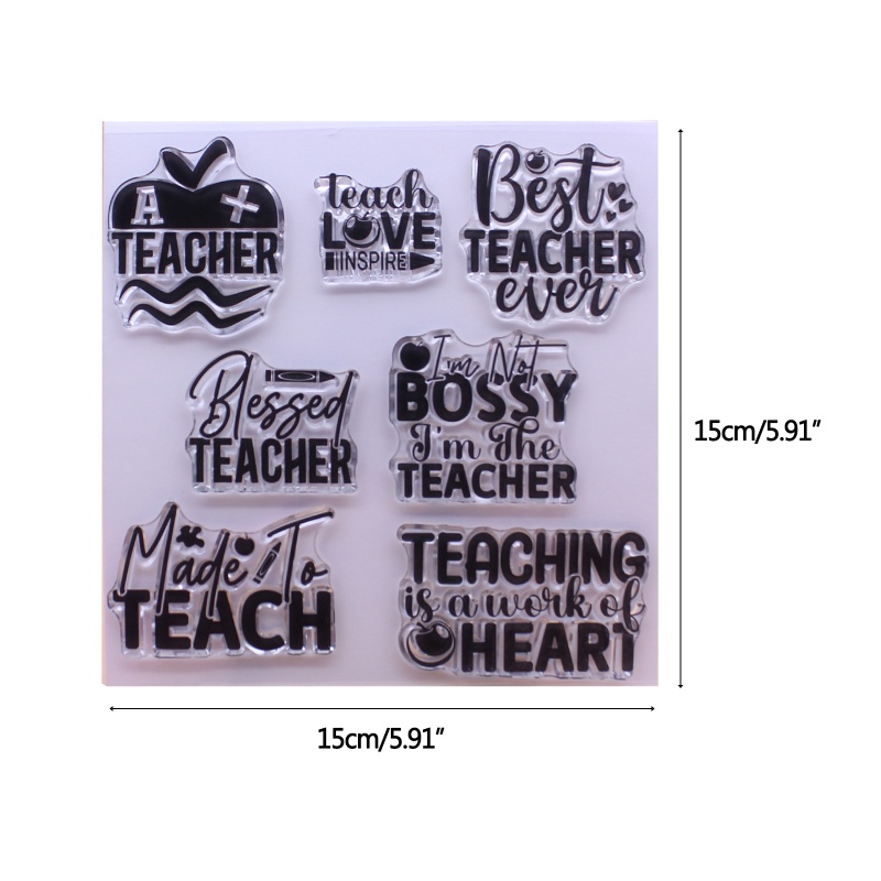 Con Dấu Dập Nổi Họa Tiết Chữ Best Teacher Blessed Trang Trí Thủ Công