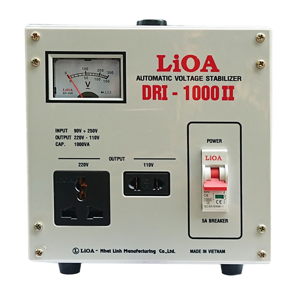 ỔN ÁP LIOA DRI-1000 II CÔNG SUẤT 1.0kVA ĐIỆN ÁP VÀO 90V - 250V