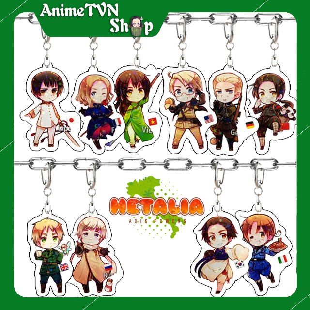 Móc khoá Mica anime manga Hetalia - Nhựa Cứng Acrylic In 2 mặt sắc nét ( ảnh thật )