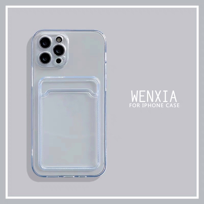 Ốp ngăn đựng thẻ trong suốt cho IP 7/8Plus/ X/ Xsmax/11/1Pro/11ProMax/12/12Pro/12ProMax