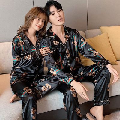 Đồ mặc nhà pijama nam nữ lụa bóng cao cấp 717