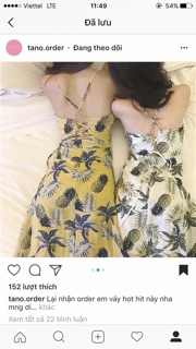 (Ảnh thật) Maxi dứa đan dây