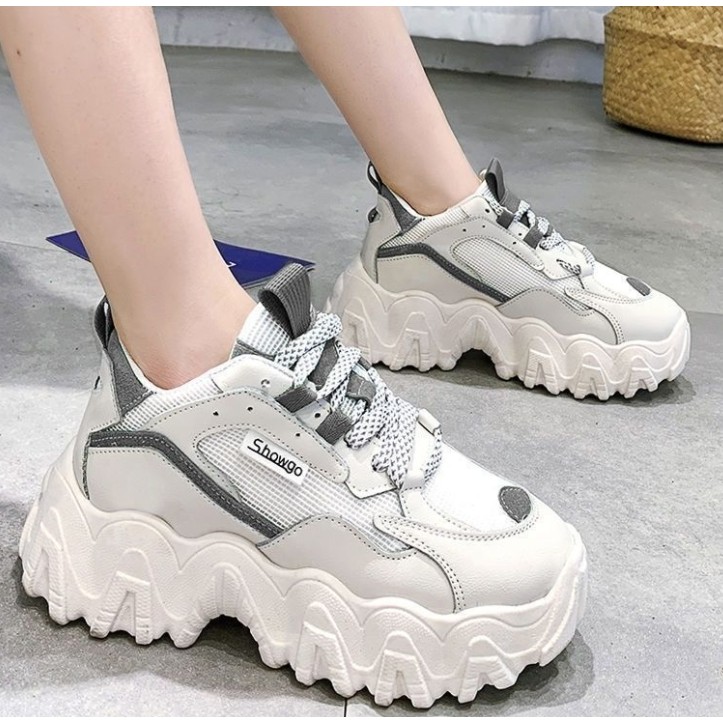 Giày sneaker nữ MS010 (trắng xám)