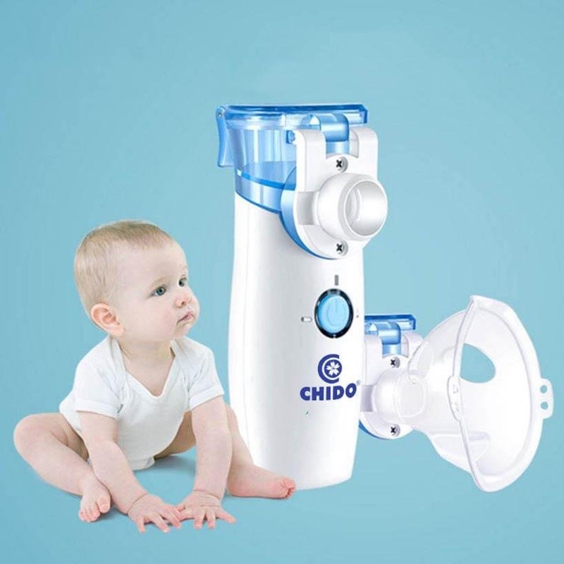 Máy xông mũi họng cầm tay Mesh Nebulizer cổng điện hoặc pin máy xông khí dung, vệ sinh mũi họng BH1 NĂM