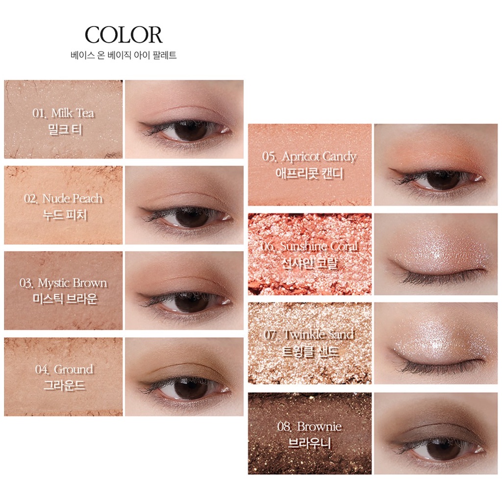 Bảng Phấn Mắt 8 Ô B.O.M Base On Basic Eye Palette 12g