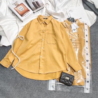 (Hàng sẵn) Áo Sơ Mi Nhung Gân Oversize 2 Màu - BB86
