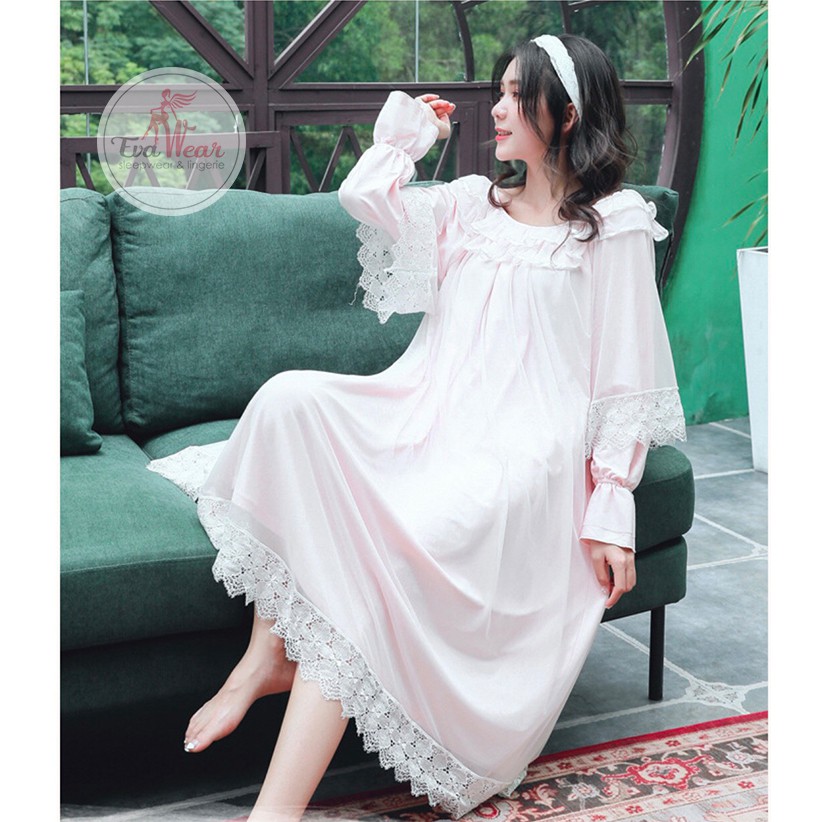 Đầm ngủ dài tay  phong cách lolita