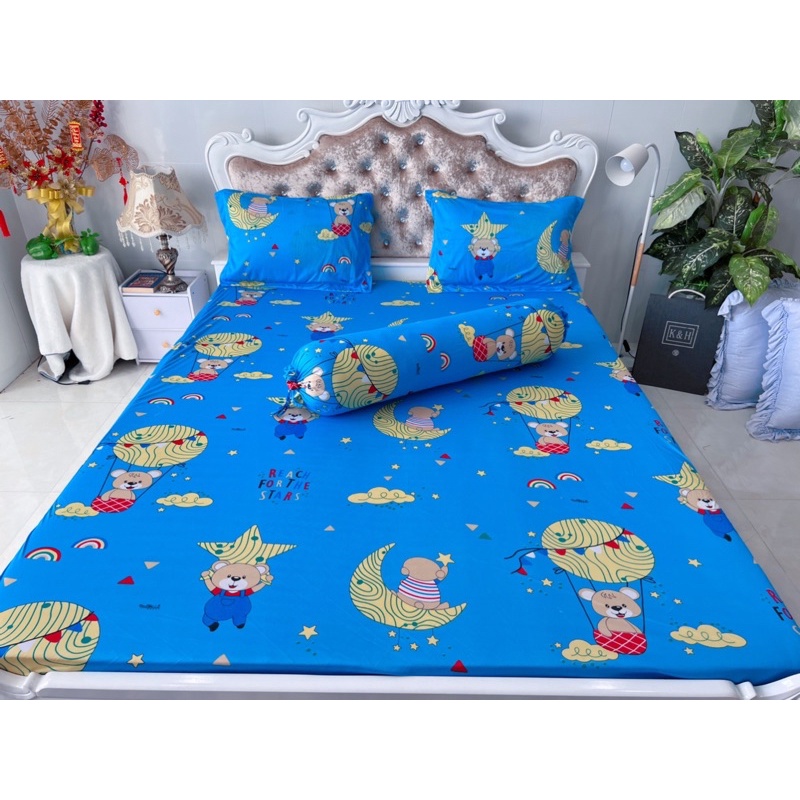 set 4 món drap áo gối THUN LẠNH HÀN QUỐC