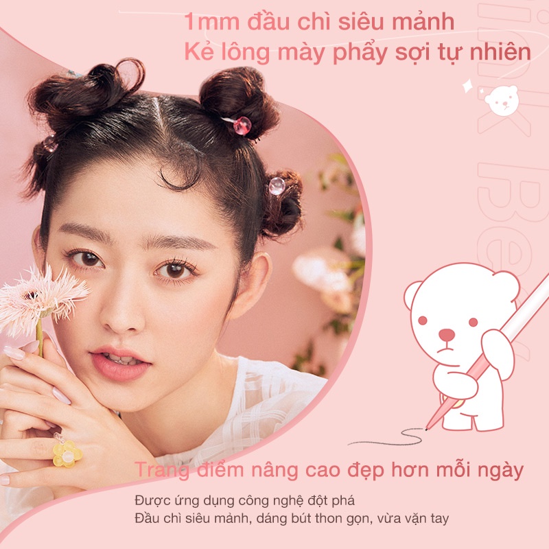 Chì kẻ lông mày Pink Bear màu lì siêu mịn mượt 5 màu tùy chọn 0.03g | BigBuy360 - bigbuy360.vn