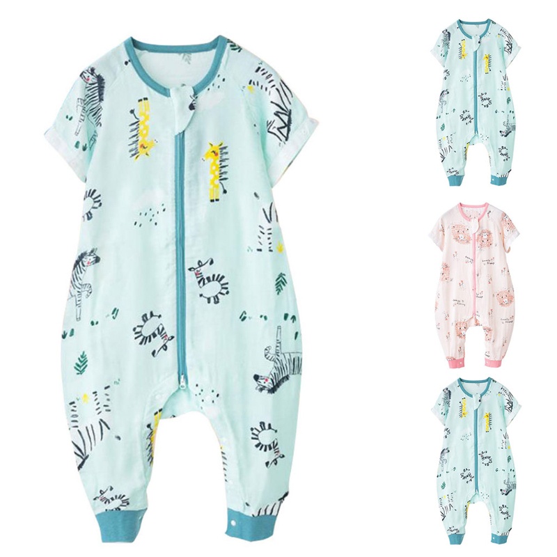 Túi Ngủ Mỏng Mùa Hè Có Tay Áo Rời Và Khóa Kéo Kép Thoáng Khí Cho Bé