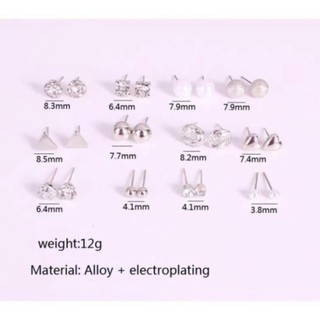 Set 12 đôi bông tai xỏ lỗ HSD12