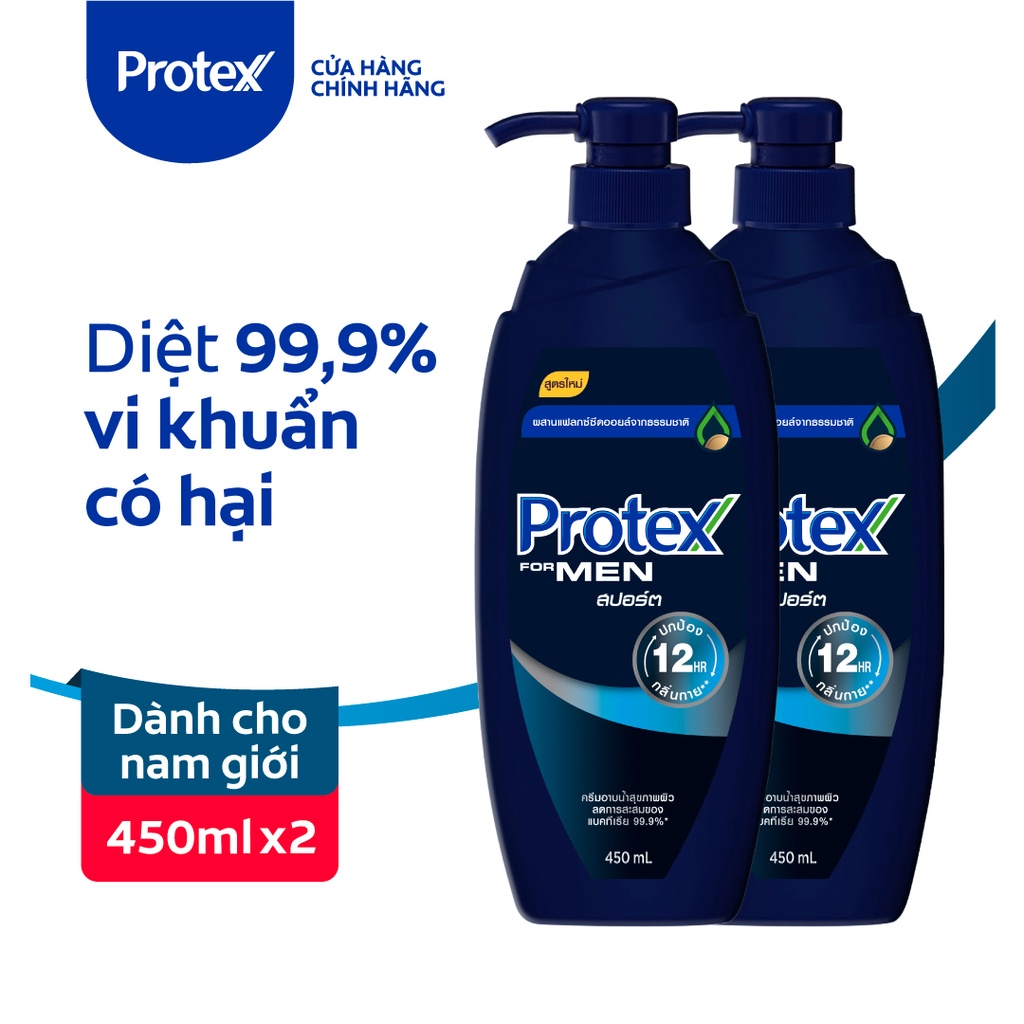 Bộ 2 sữa tắm diệt 99.9% vi khuẩn Protex For Men Sport dành cho nam 500ml/chai