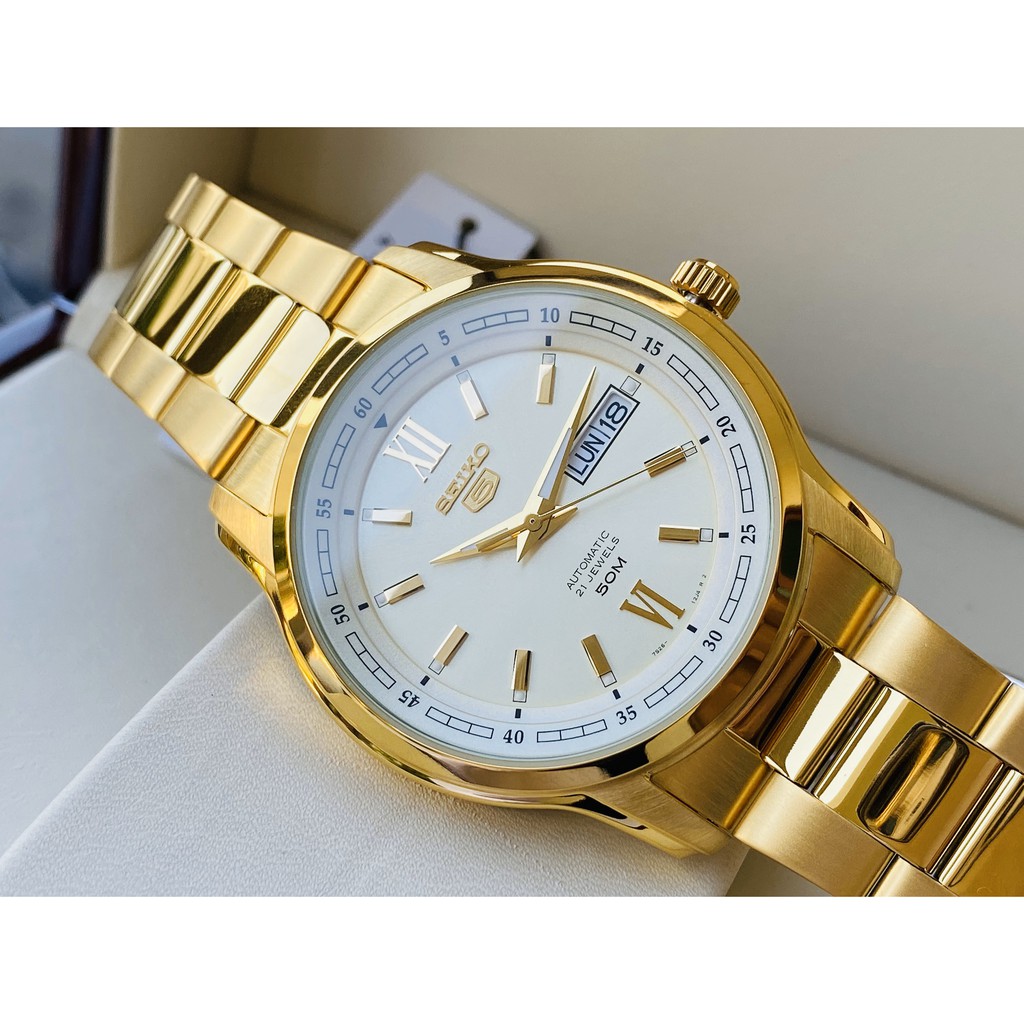 Đồng hồ Nam chính hãng Seiko 5 SNKP20J1 Automatic,Size 42,Mặt trắng,Lịch thứ ngày-Máy cơ tự động-Dây kim loại cao cấp