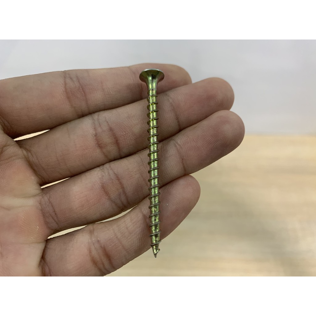 100 gram Vít gỗ vàng đầu bằng 1.5F, 2F, 2.5F, 3F, 4F, 5F, 6F, 7F - Đồ gia dụng Hoàng Kim