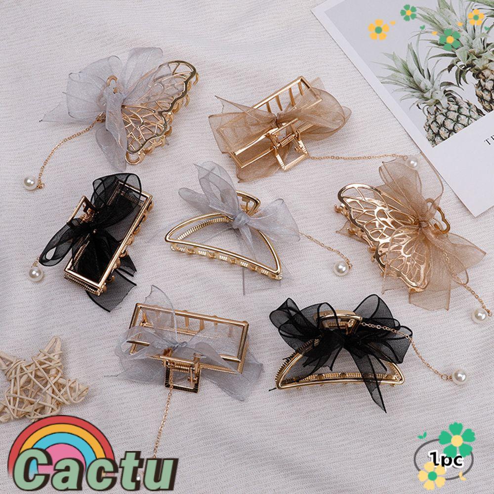 1 Kẹp Tóc Trang Trí Nơ Bằng Vải Gạc Hợp Thời Trang Cho Nữ