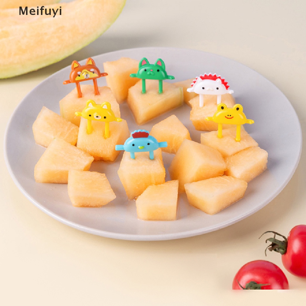 Set 6 Nĩa Ăn Trái Cây / Tráng Miệng Hình Động Vật Hoạt Hình Mini Trang Trí Tiệc Tùng