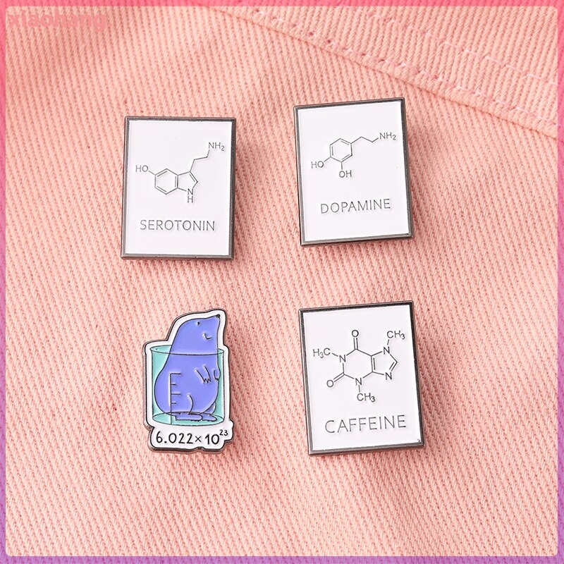 Ghim Cài Áo Hình Cấu Trúc Phân Tử Dopamine Serotonin Độc Đáo