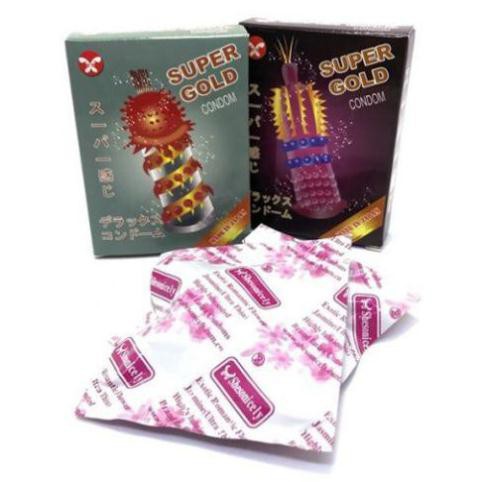 Bao Cao Su Gân Gai Lớn SUPER GOLD Hộp 2Cái. Bcs Kéo Dài Thời Gian Quan Hệ, Đem Cực Khoái Cho Cả 2.