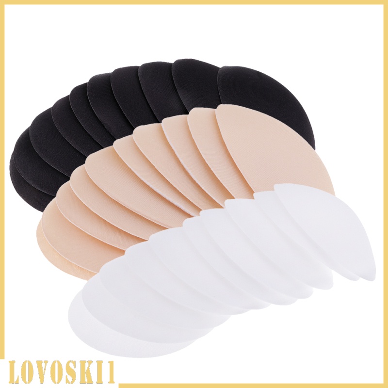 [LOVOSKI1]5 Pairs Women Bikinis Round Bra Pad Inserts Sponge Push Up  Swimwear White