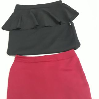 Combo 2 chân váy đen đỏ