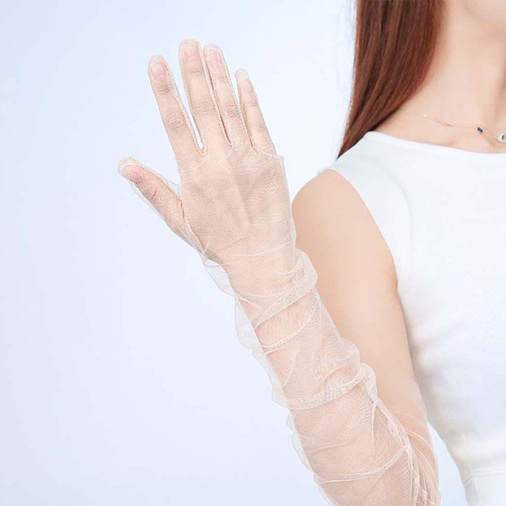 [COD] Găng Tay Lụa Xuyên Thấu Năm Ngón Thời Trang Cho Nữ