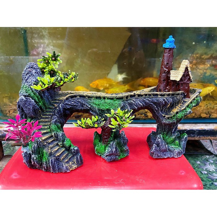 TIỂU CẢNH TRANG TRÍ HỒ CÁ NON BỘ 21X8X16CM