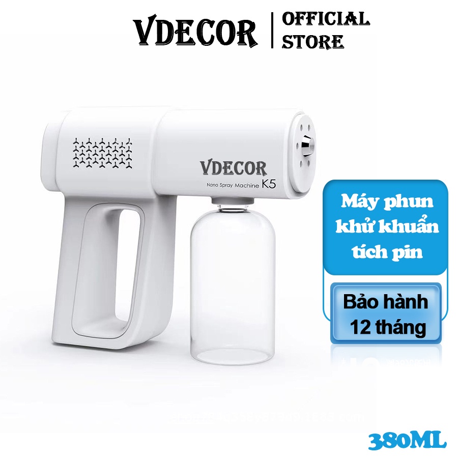 [Mã giảm 100k đơn 250k] Máy Khử Khuẩn Vdecor cầm tay phun cồn khử khuẩn có tích pin có thể di chuyển tiện lợi