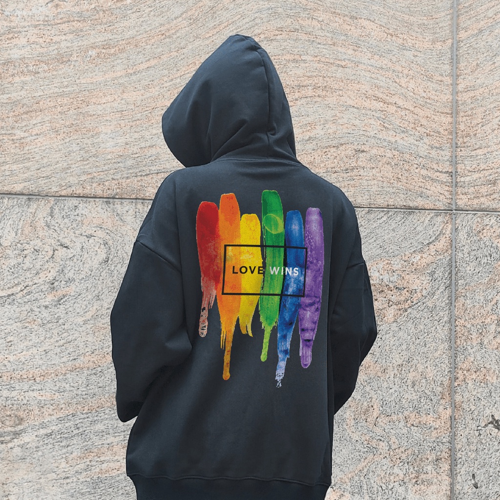 Áo thun Hoodiezip nam nữ Unisex cotton thoáng mát các vệt màu nước tình yêu cầu vòng MVR KK4027
