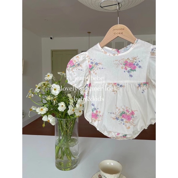 Bộ Body Bé Gái Mùa Hè Hàn Quốc Hoa Hồng Jennybebe Cao Cấp
