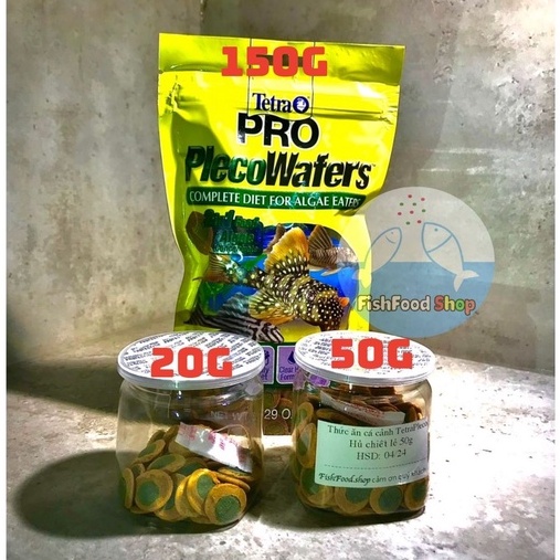 TetraPro PlecoWafers 150g - Cám cá thực vật cao cấp 2 trong 1 cho cá pleco/ tầng đáy bổ sung thành phần bí đỏ