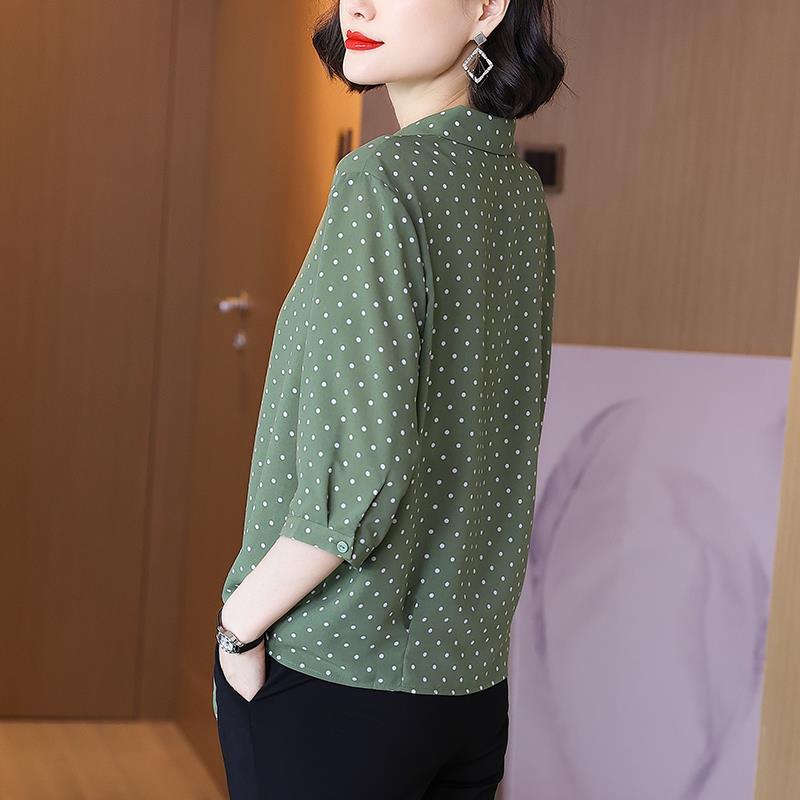 Áo sơ mi chiffon tay dài dáng rộng thời trang mùa hè dành cho phụ nữ trung niên