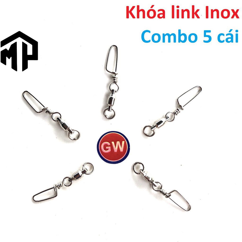 xả kho rẻ xả kho rẻ Khóa linh chống xoắn INOX GW câu cá , combo 5 cái chuyên dùng câu đài , câu đơn , câu  tay siêu bền