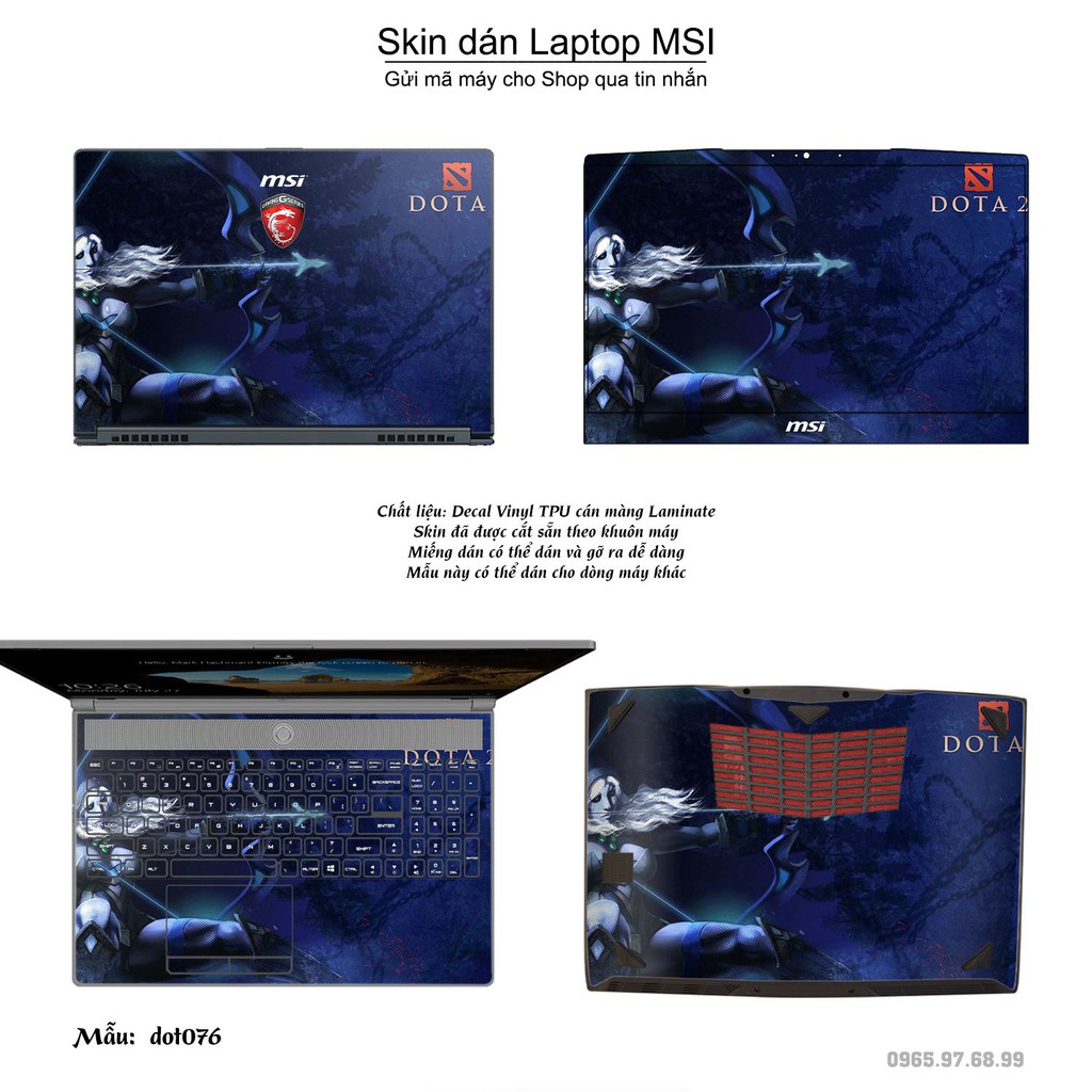 Skin dán Laptop MSI in hình Dota 2 nhiều mẫu 13 (inbox mã máy cho Shop)