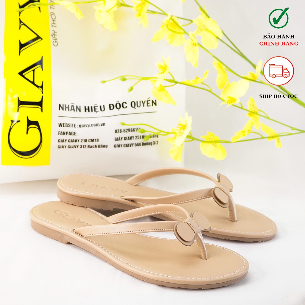 Dép kẹp nữ quai đính nơ NK127 - GIÀY GIAVY