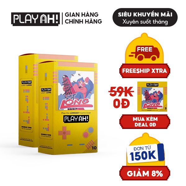 [Mua Kèm Deal 0Đ] Combo 2 Bao Cao Su PLAYAH Last Long Kéo Dài Thời Gian 2 Hộp 10 bao