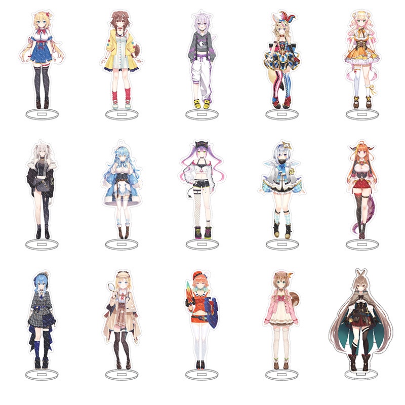 Mô hình nhân vật Anime HOLOLIVE Vtuber hai mặt có giá đỡ để bàn trang trí