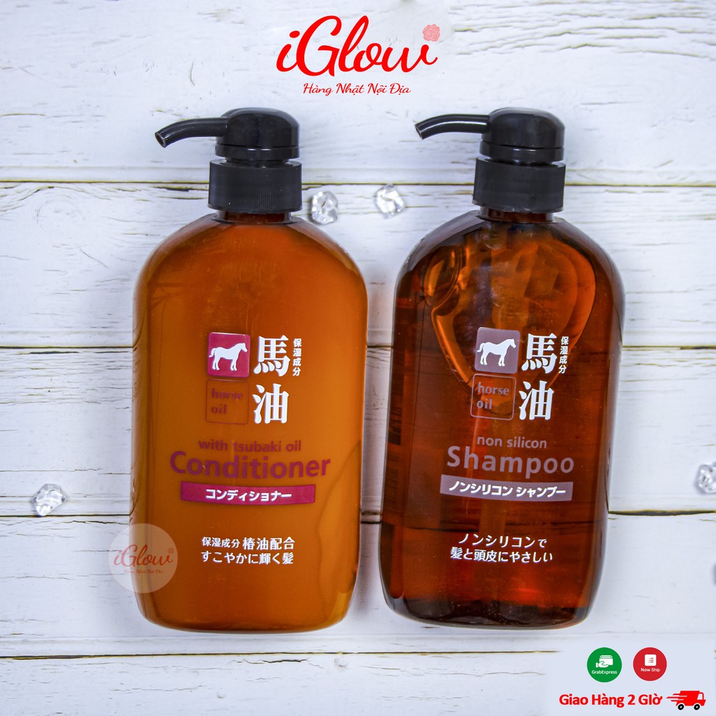 Dầu gội/xả mỡ ngựa horse oil 600ml Nhật Bản