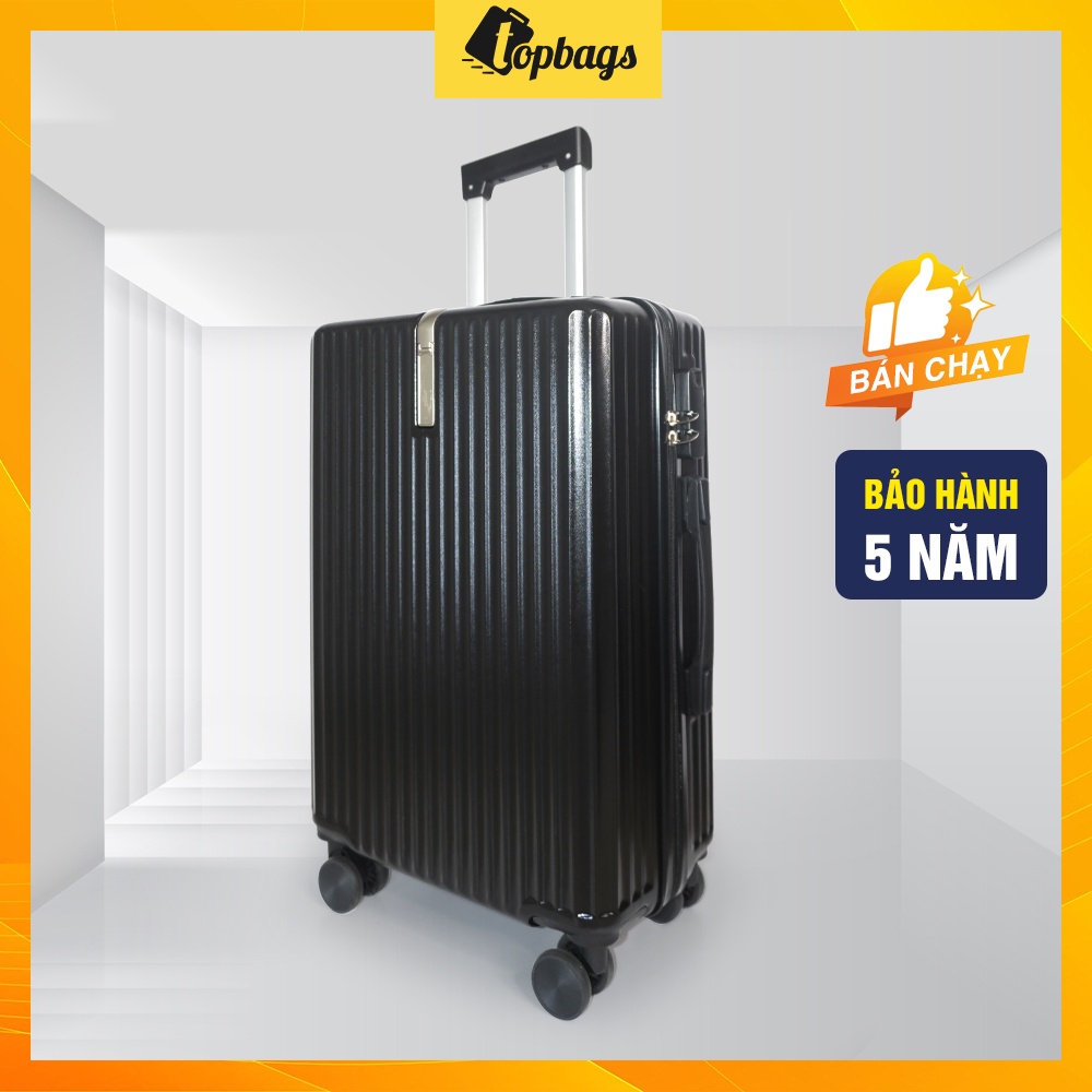 Vali kéo nhựa VL035 size 22 màu kem - Vali kéo nhựa TOPBAGS