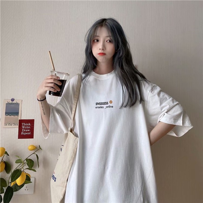 Áo thun nữ nam unisex tay lỡ phông form rộng AT01 teen cổ tròn oversize cotton giá rẻ màu đen trắng tee pull freesize