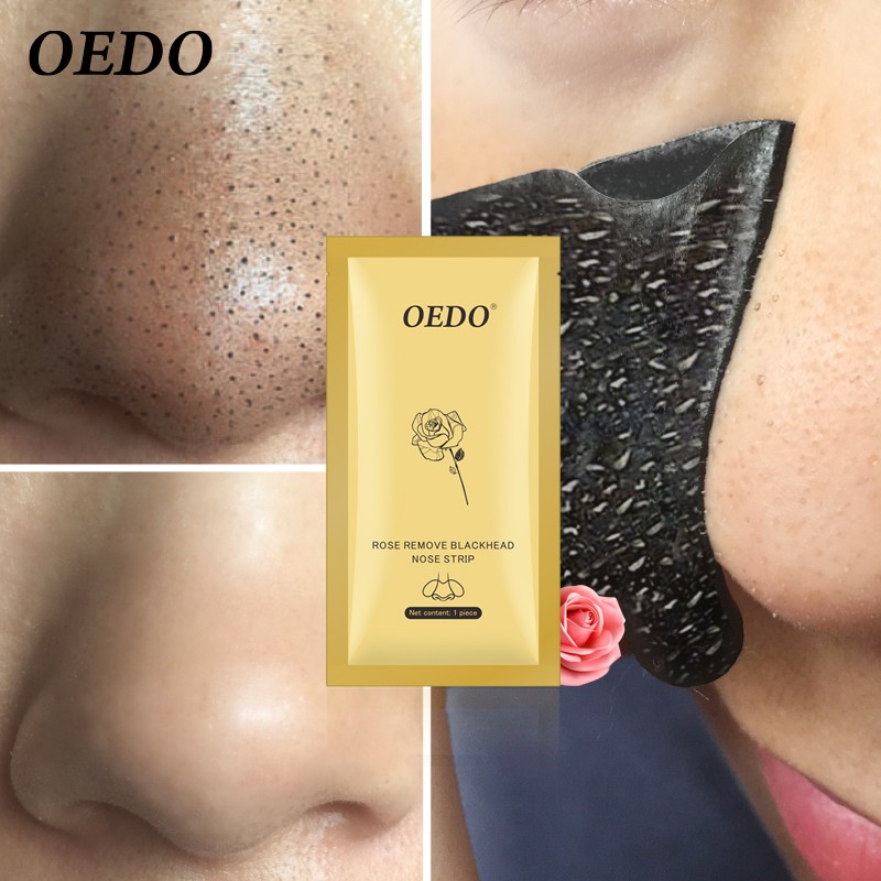 Set 10 miếng dán lột mụn đầu đen OEDO chứa thành phần hoa hồng peptides làm sạch sâu