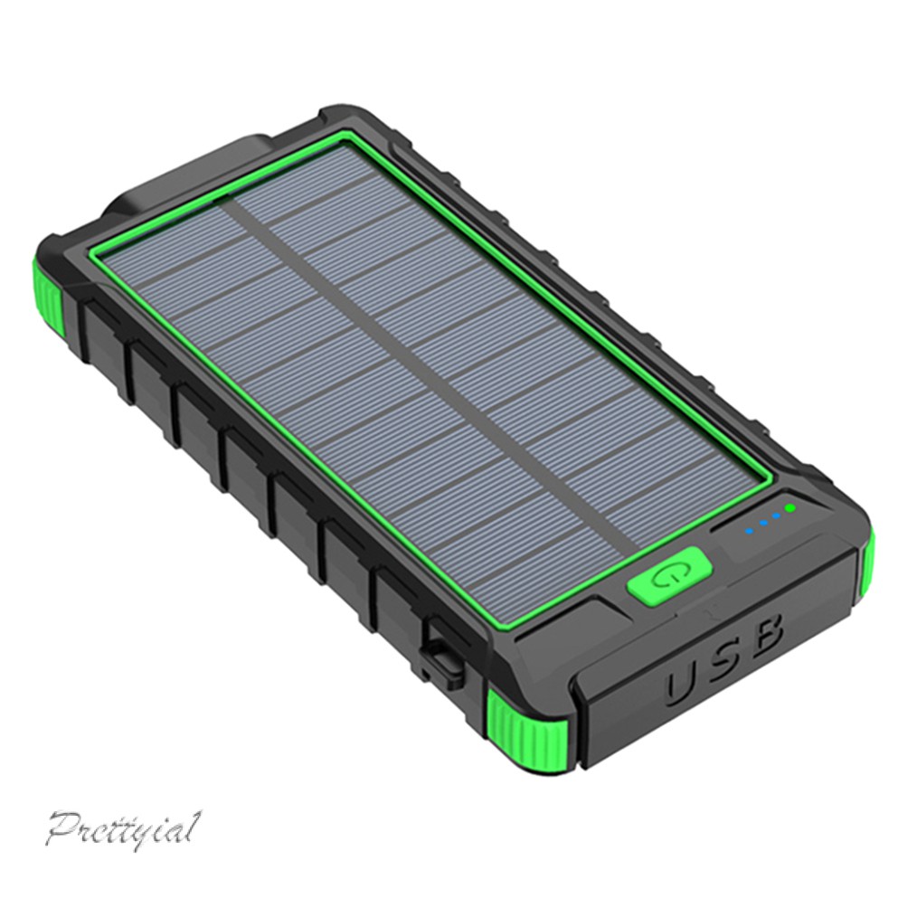 Sạc Dự Phòng Năng Lượng Mặt Trời Chống Thấm Nước Bằng Nhựa Cổng Usb Cho Điện Thoại Màu Xanh Dương