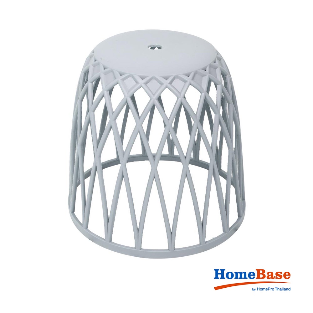 HomeBase SPRING Ghế đẩu bằng nhựa có lớp phủ UV W43,5xH43xD43,5cm màu xám