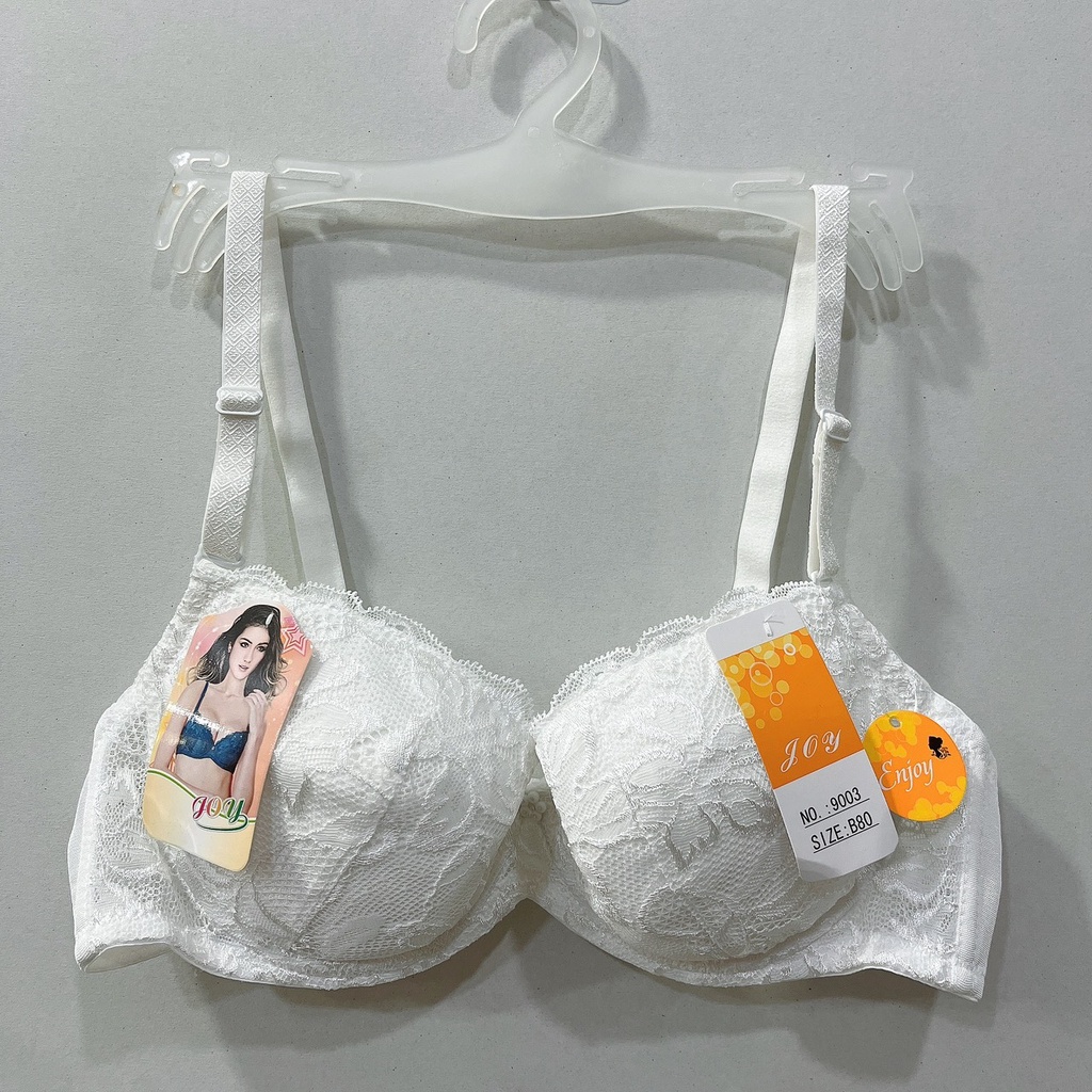 Áo ngực nữ ren nâng ngực tạo khe Joy 9003 có gọng mút mỏng cúp xéo mút có thể tháo rời size 34-36-38